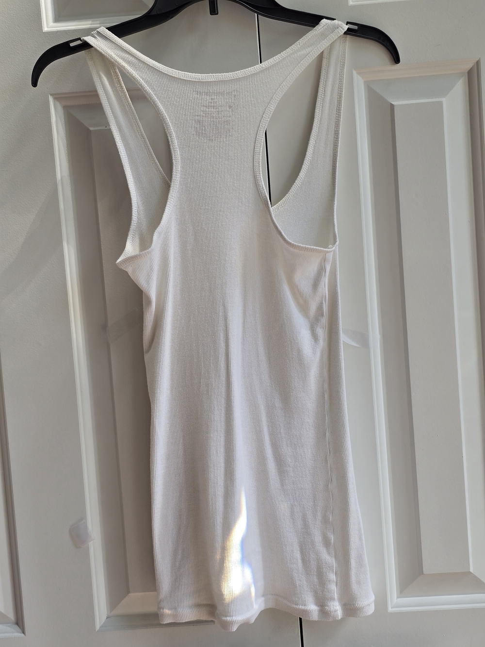 No Boundaries White Ribbed Racerback Tank Top - Picture 2 of 3